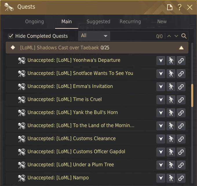 Lista de missões da Terra do Amanhecer no Black Desert